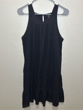 J.Crew Black Cotton Gauze Tiered Ruffle Sleeveless Dress Small
